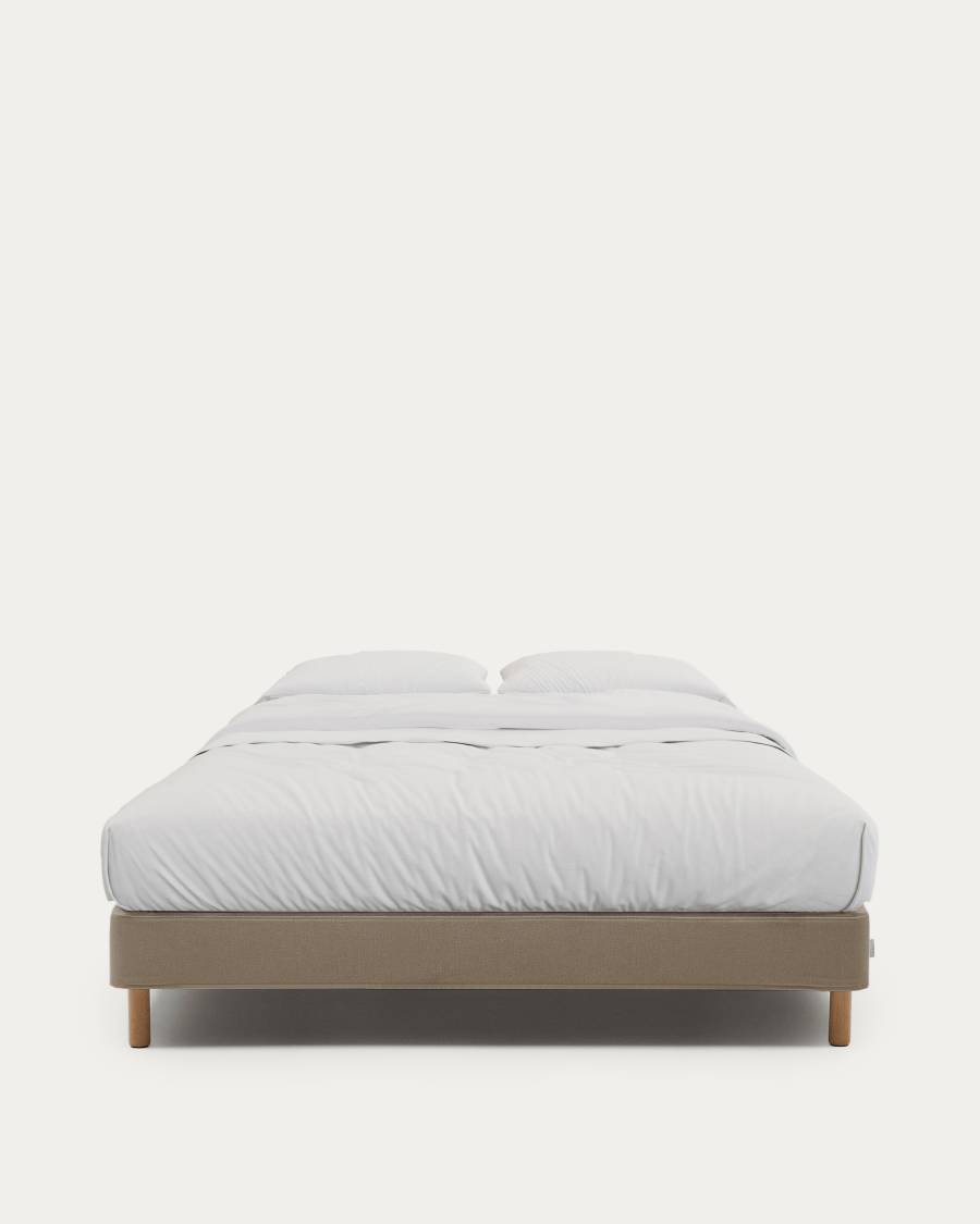 Ofelia brown base with removable cover and solid beech wood legs for 160 x 200cm mattress