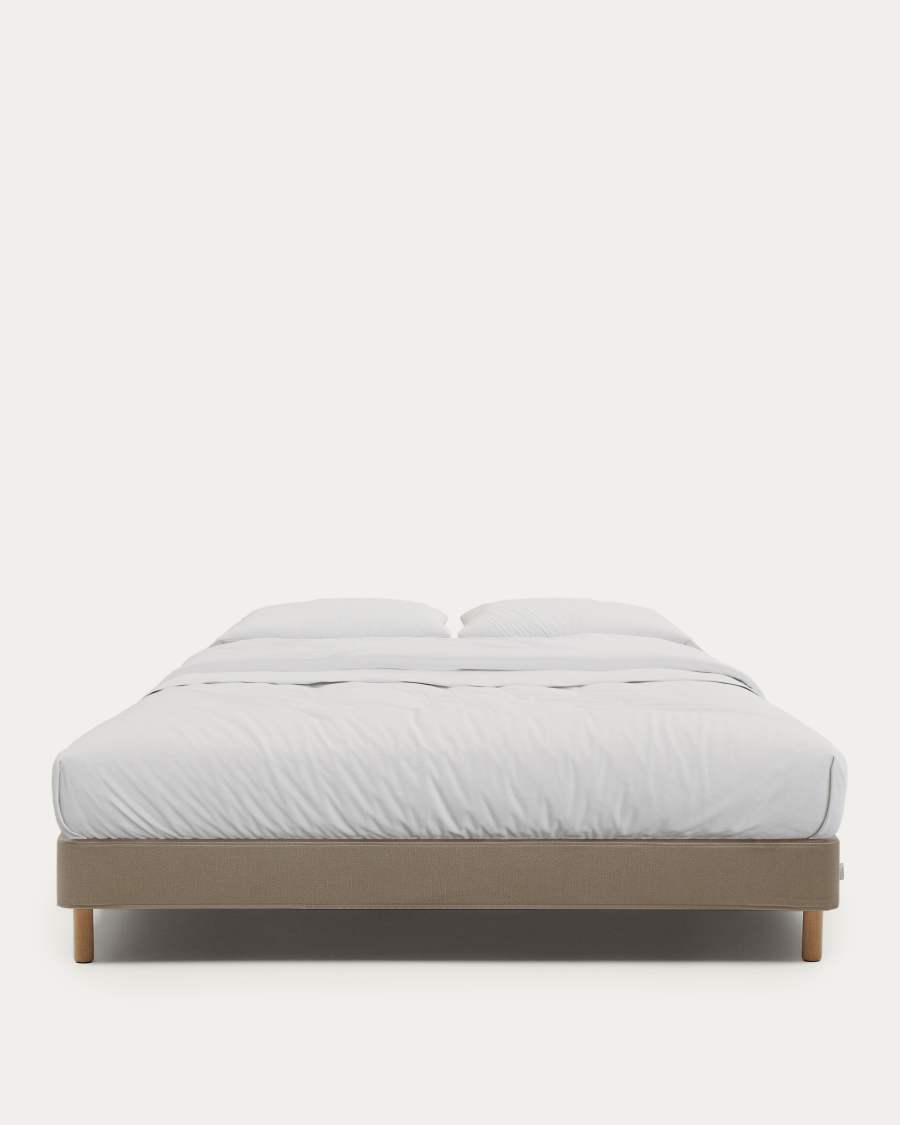 Ofelia brown base with removable cover and solid beech wood legs for 180 x 200cm mattress