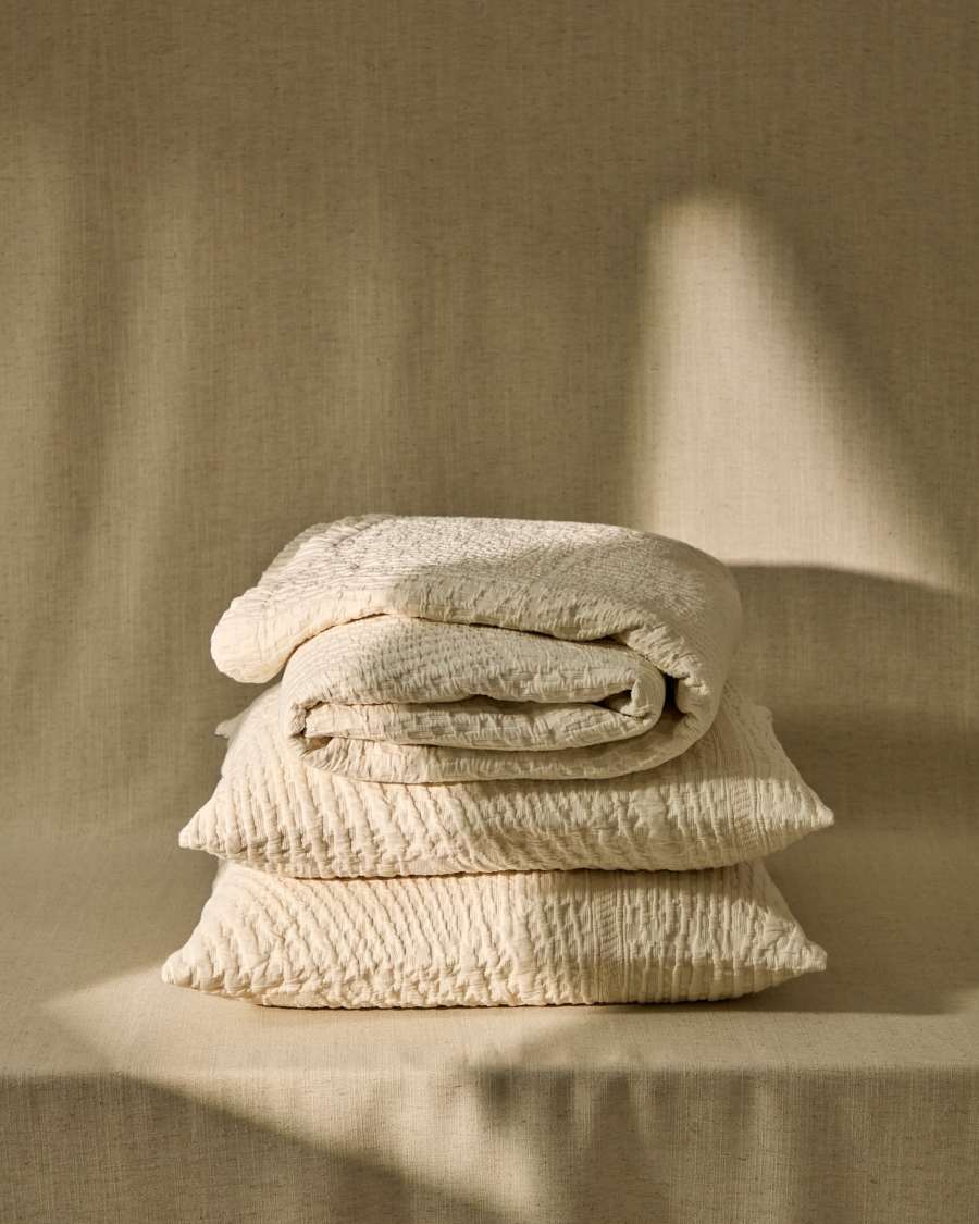 Raylo set of 2 100% cotton cushion covers with structure and stripes 50 x 50 cm