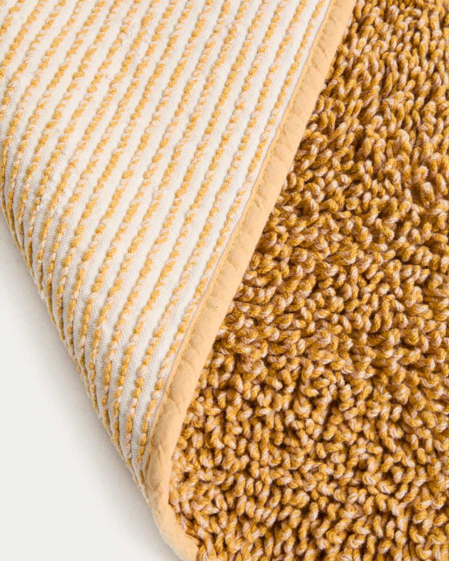 Tapis de bain Aroia bouclette effet mélangé moutarde 50 x 70 cm