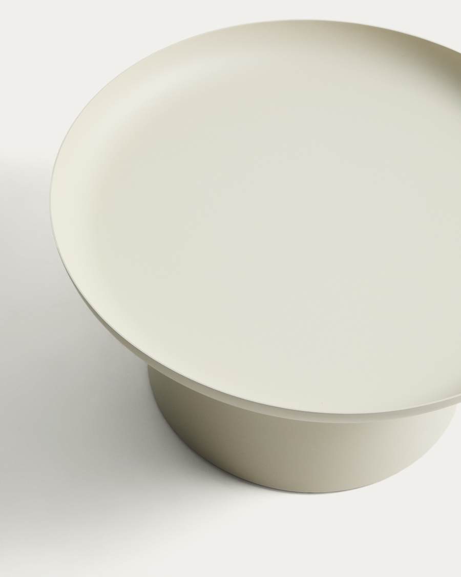 Τραπέζι σαλονιού Arcola από ακατέργαστο αλουμίνιο Ø70 εκ