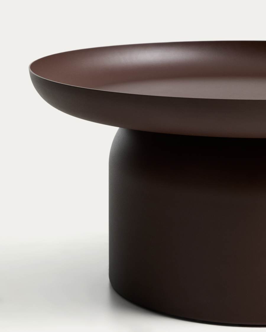 Τραπέζι σαλονιού Arcola από καφέ αλουμίνιο Ø70 εκ