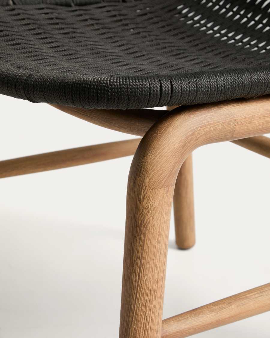 Καρέκλα Alipa από μασίφ ξύλο ακακίας και σκούρο γκρι σκοινί FSC 100%