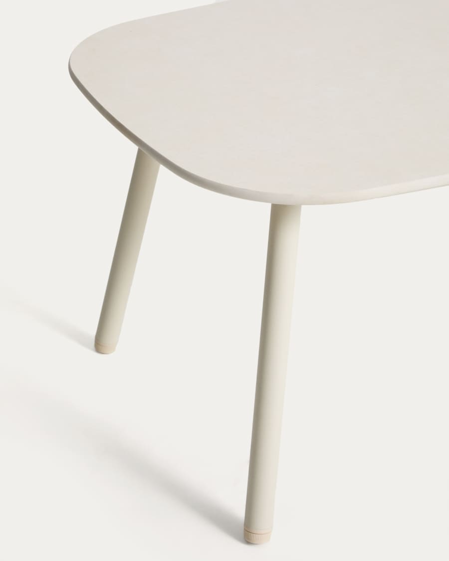 Zuara set with 3-seater sofa, 2 armchairs and outdoor table in ecru aluminium and brown synthetic rope cord