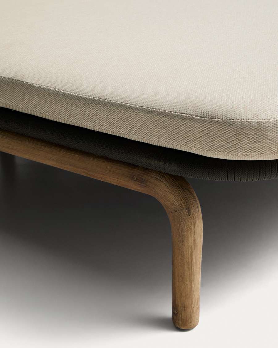 Διπλή ξαπλώστρα Alipa από μασίφ ξύλο ακακίας και σκούρο γκρι σκοινί FSC 100%