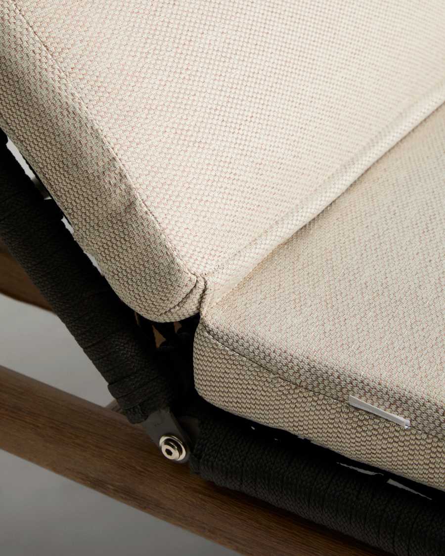 Ξαπλώστρα Alipa από μασίφ ξύλο ακακίας και σκούρο γκρι σκοινί FSC 100%