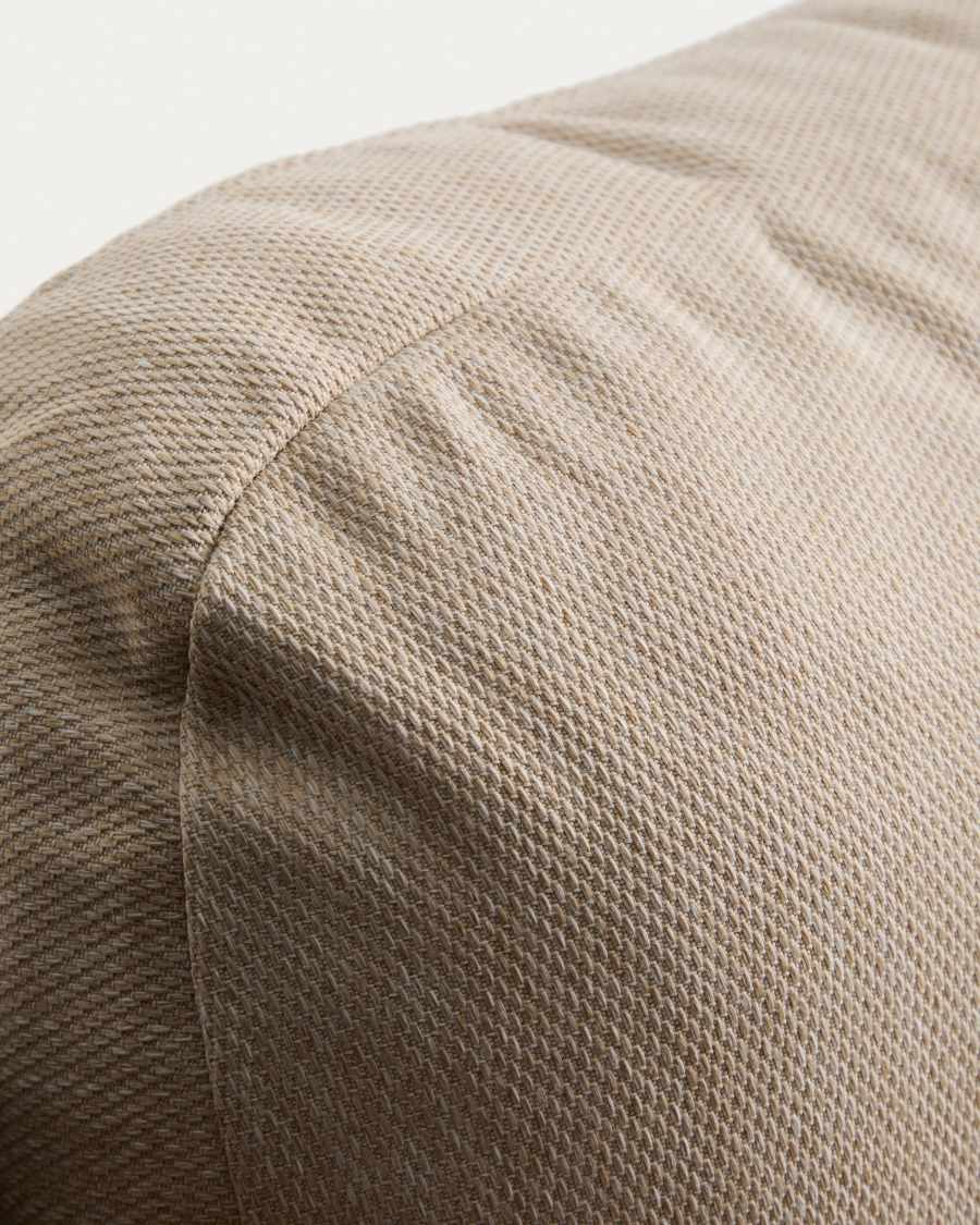 Zuara set with 3-seater sofa, 2 armchairs and outdoor table in ecru aluminium and brown synthetic rope cord