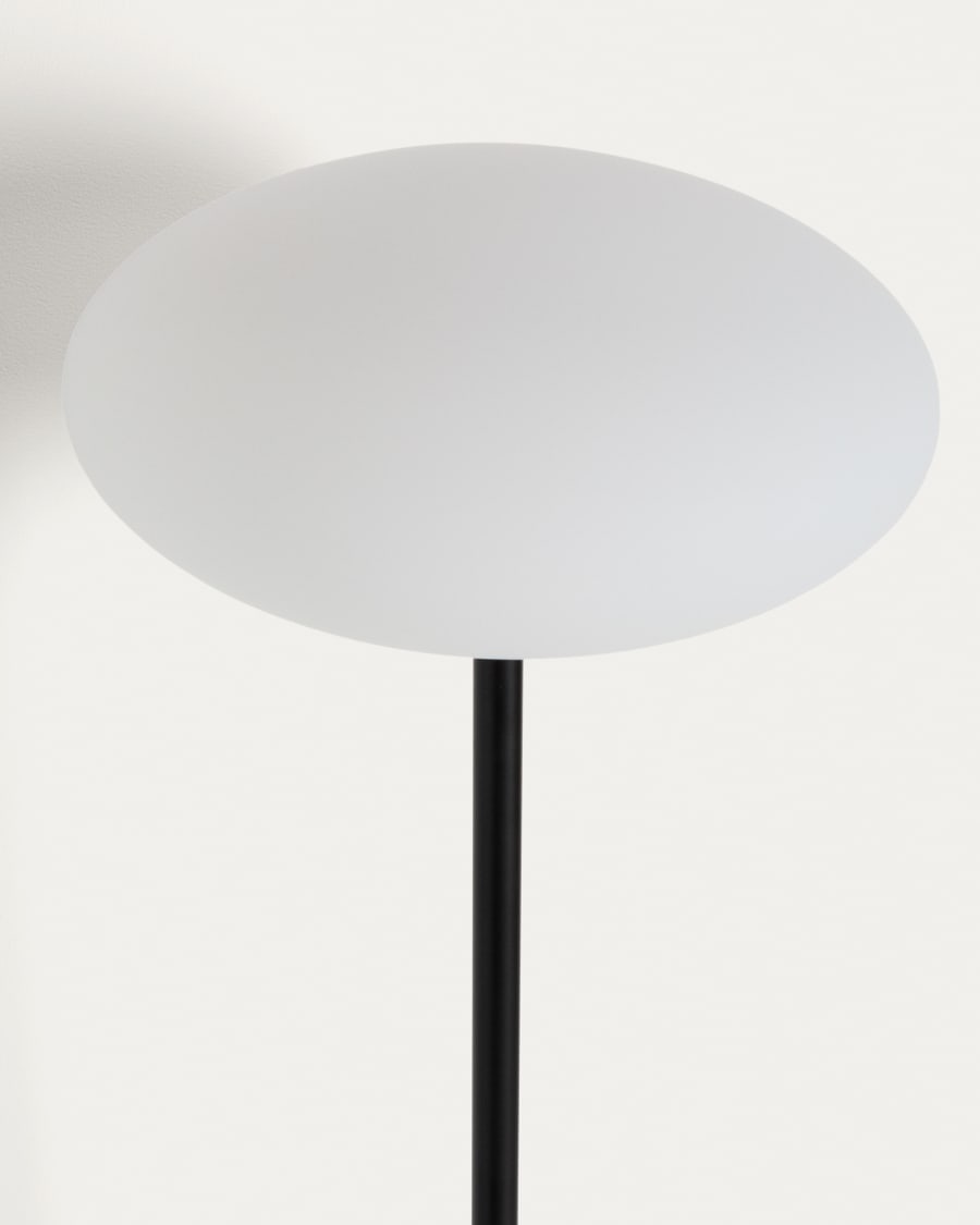 Idela floor lamp in smoked glass and black marble UK adapter