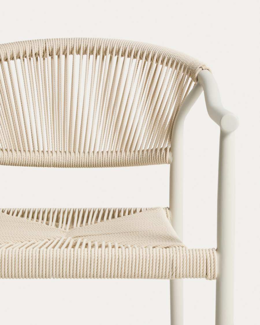 Livadia stackable outdoor chair in beige aluminium