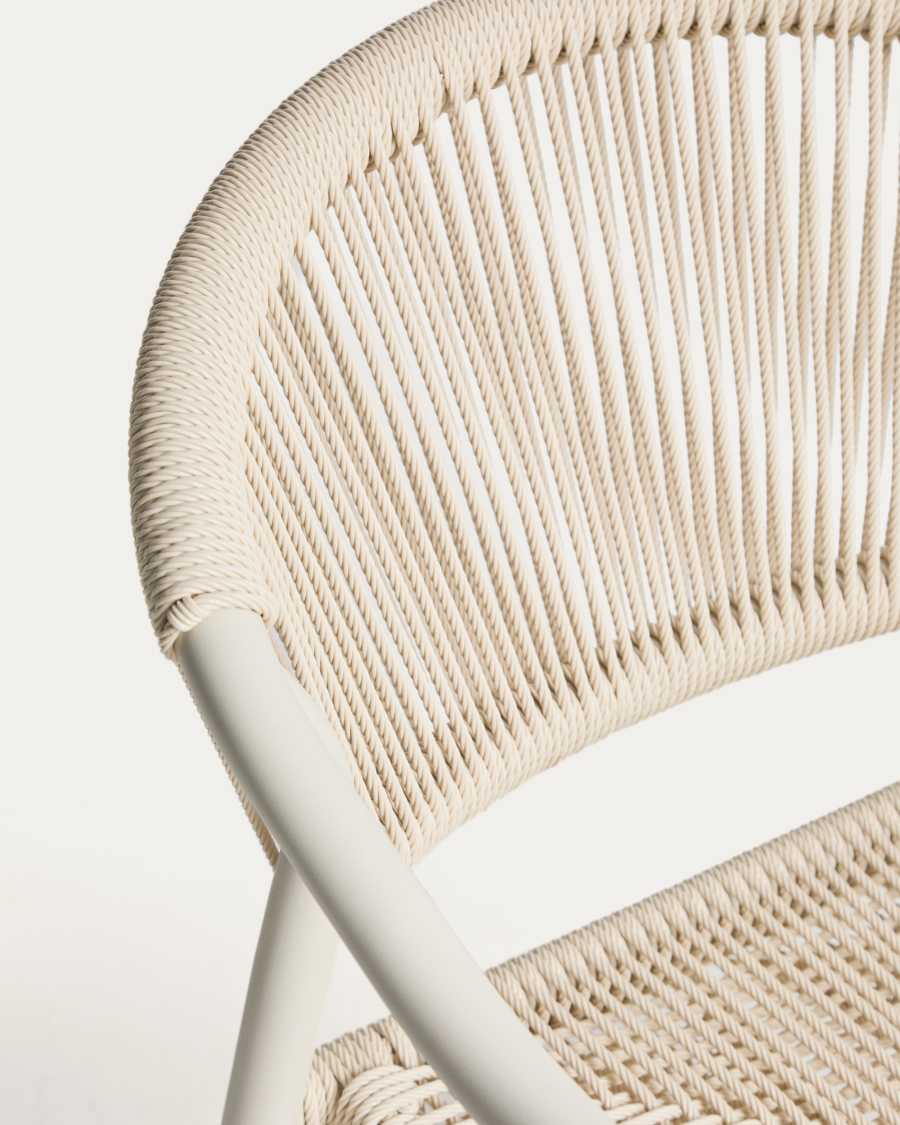 Livadia stackable outdoor chair in beige aluminium