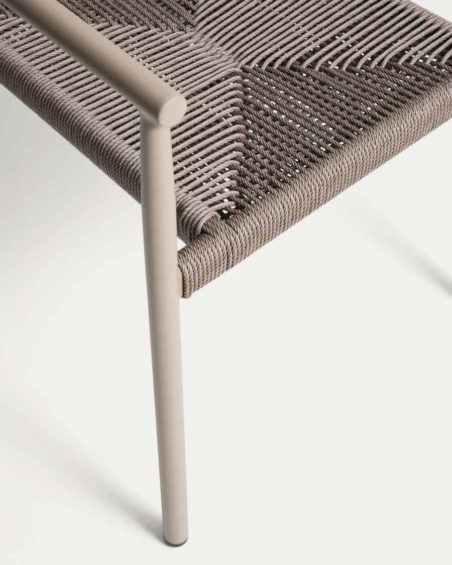 Sedia impilabile da esterni Livadia in alluminio tortora