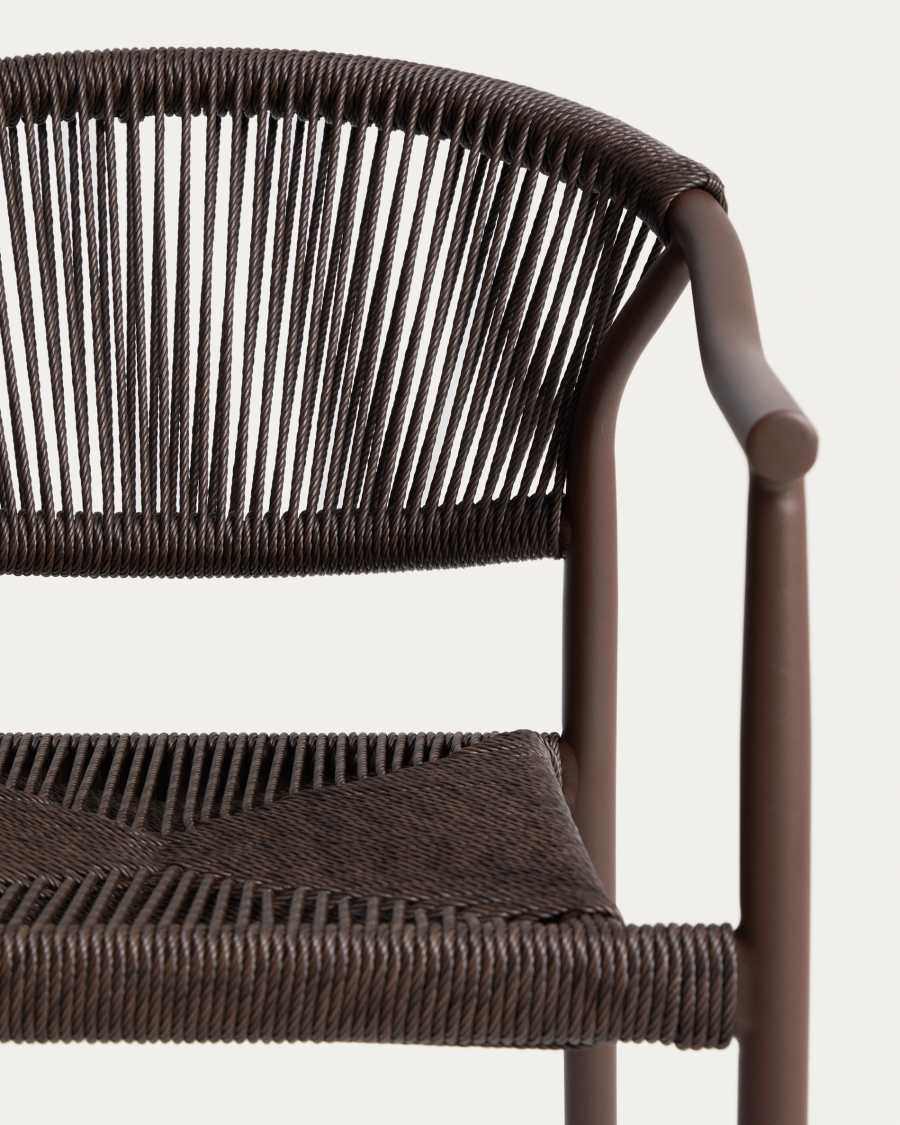 Livadia stackable outdoor chair in brown aluminium