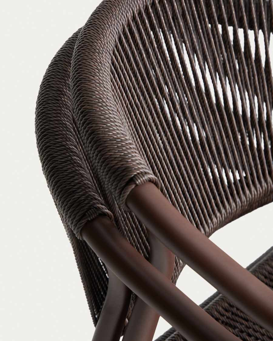 Livadia stackable outdoor chair in brown aluminium