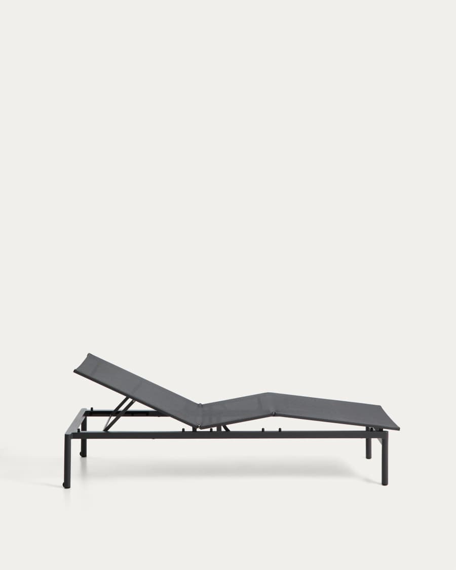 Sonnenliege Lesina aus Aluminium und graphitgrauem Texteline