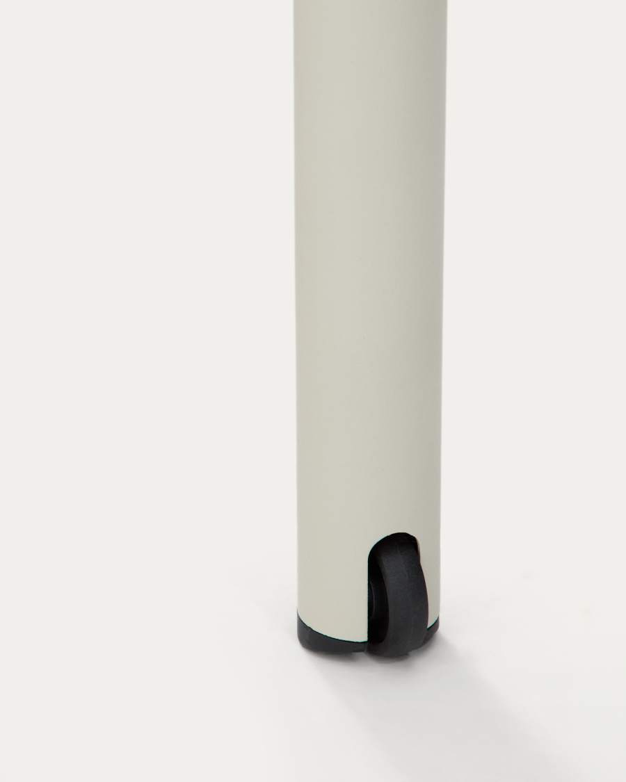 Sonnenliege Lesina aus Aluminium und ecrufarbenem Texteline