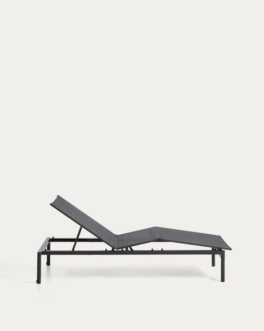Sonnenliege Lesina aus Aluminium und graphitgrauem Texteline