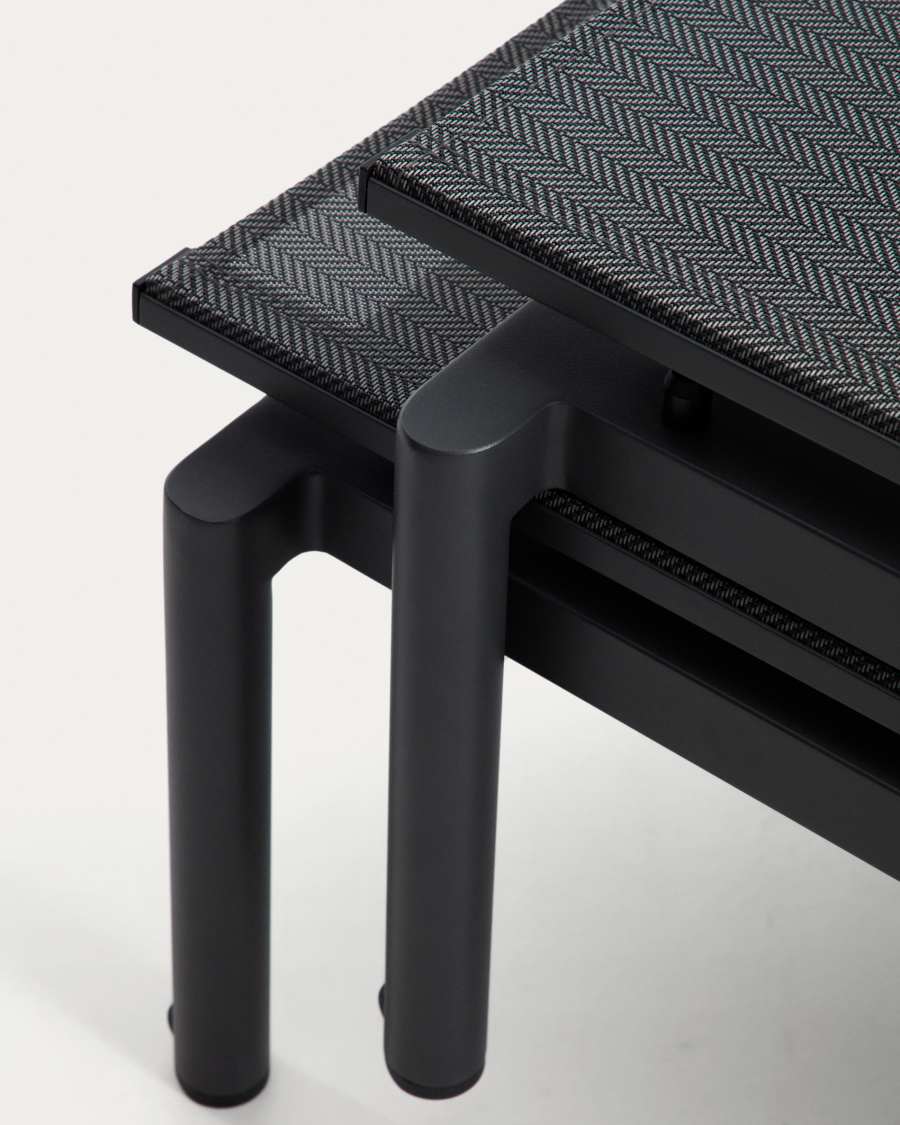 Sonnenliege Lesina aus Aluminium und graphitgrauem Texteline