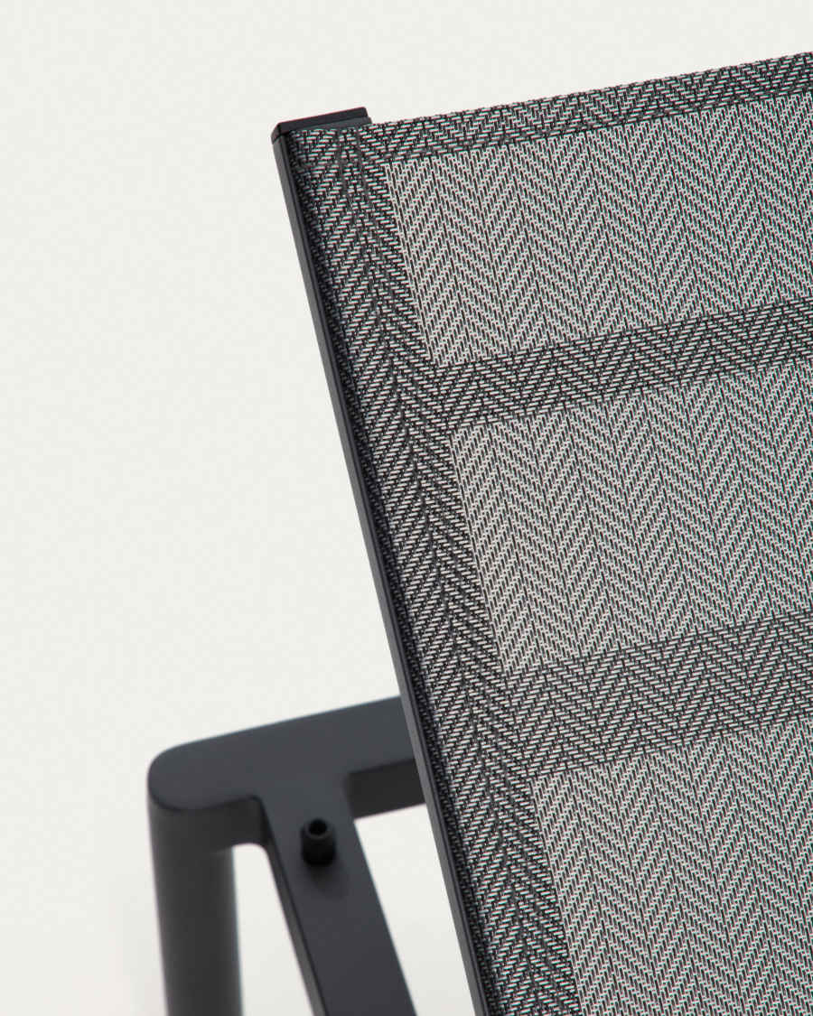 Sonnenliege Lesina aus Aluminium und graphitgrauem Texteline