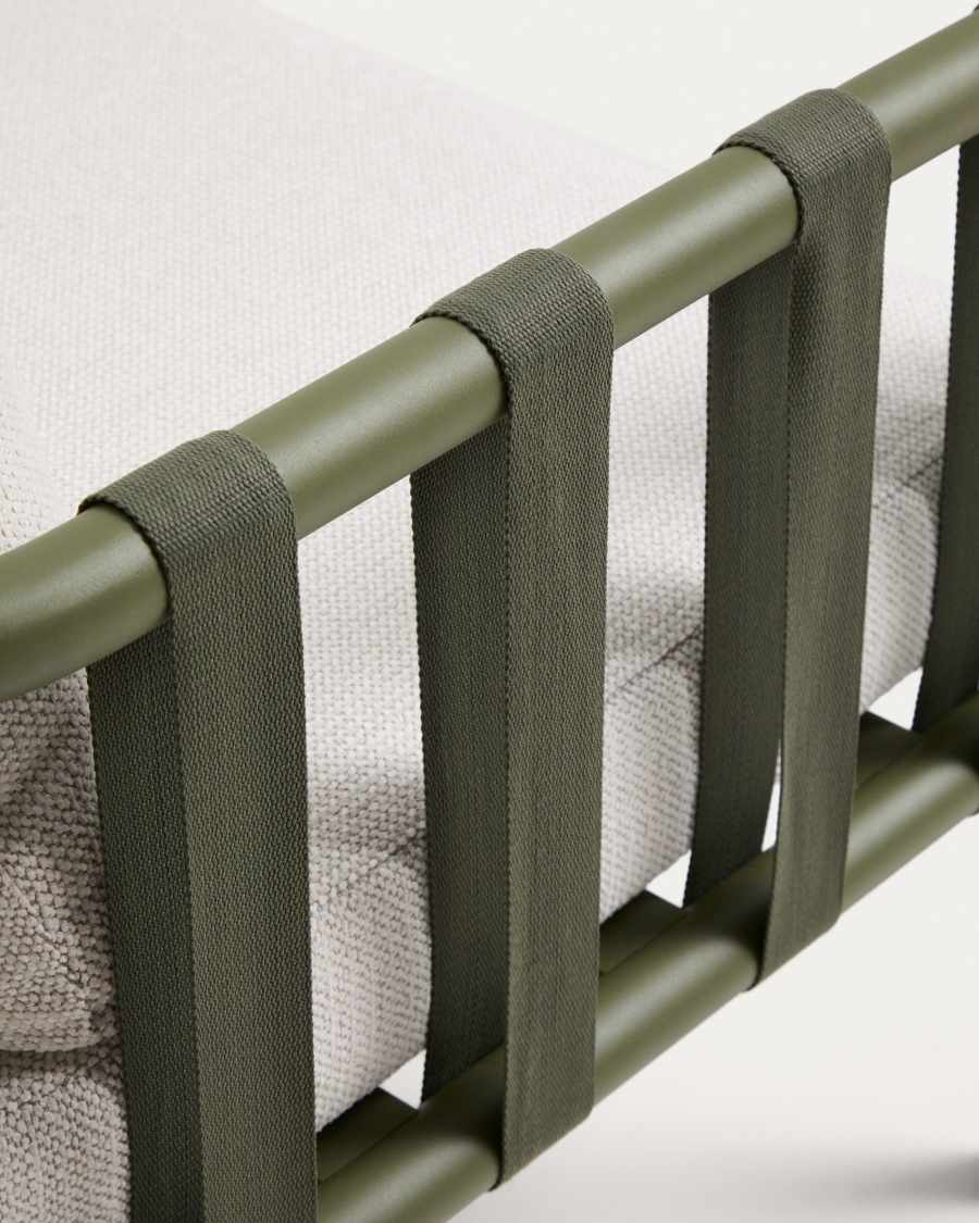 Set Omala di divano 2 posti e 2 poltrone con struttura in alluminio verde