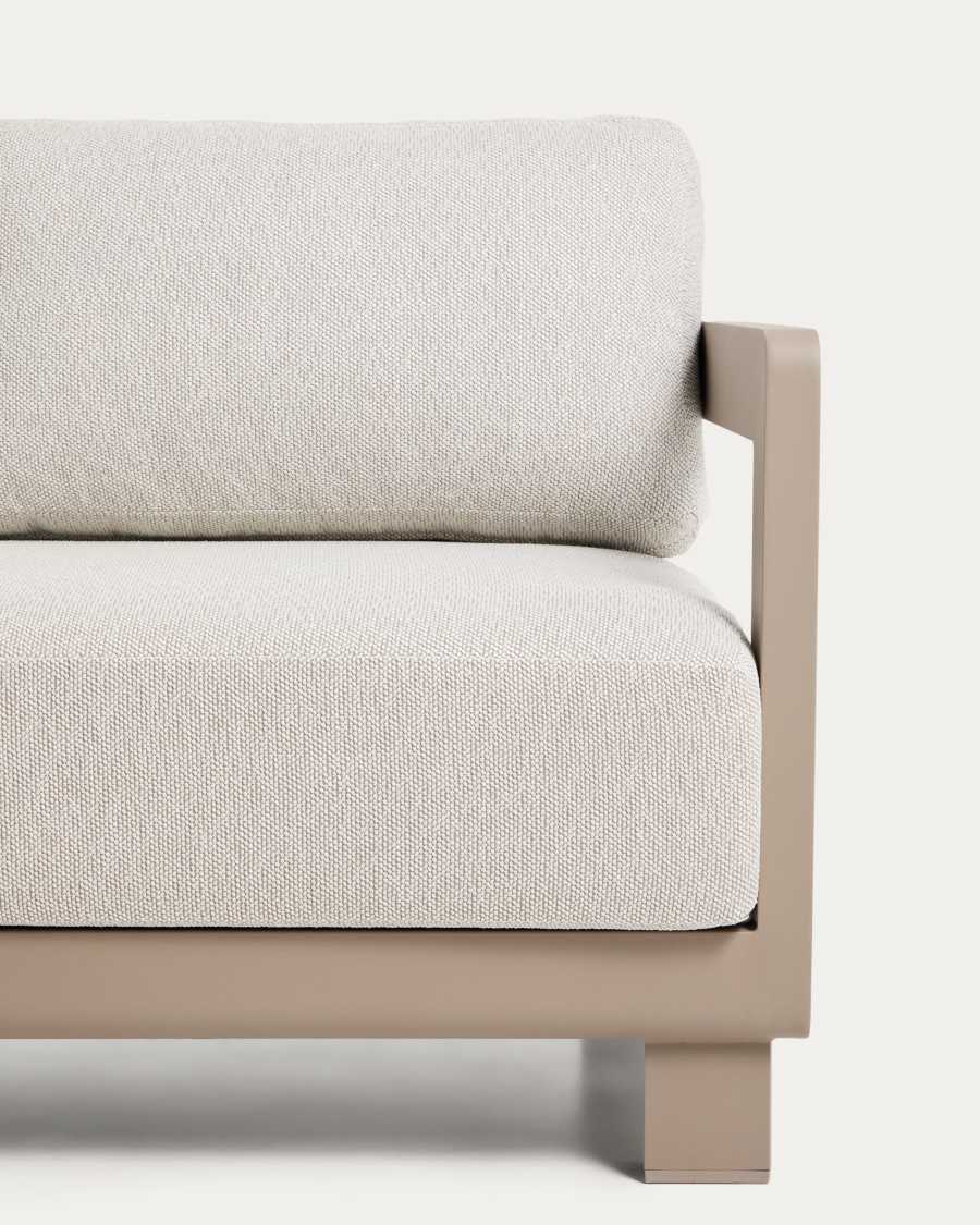 Σετ καναπές 3 θέσεων & τραπέζι σαλονιού Nerano από αλουμίνιο, γκρι