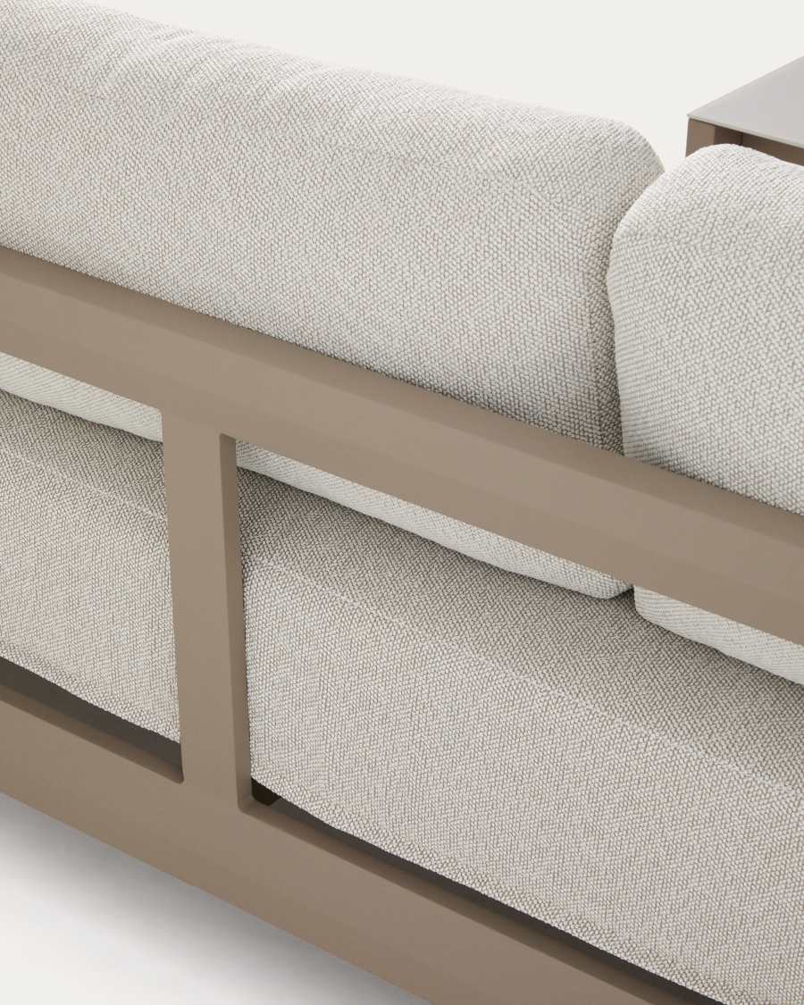 Σετ καναπές 3 θέσεων & τραπέζι σαλονιού Nerano από αλουμίνιο, γκρι