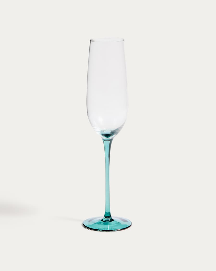 Irides blauw en transparant champagneglas 24,5 cl