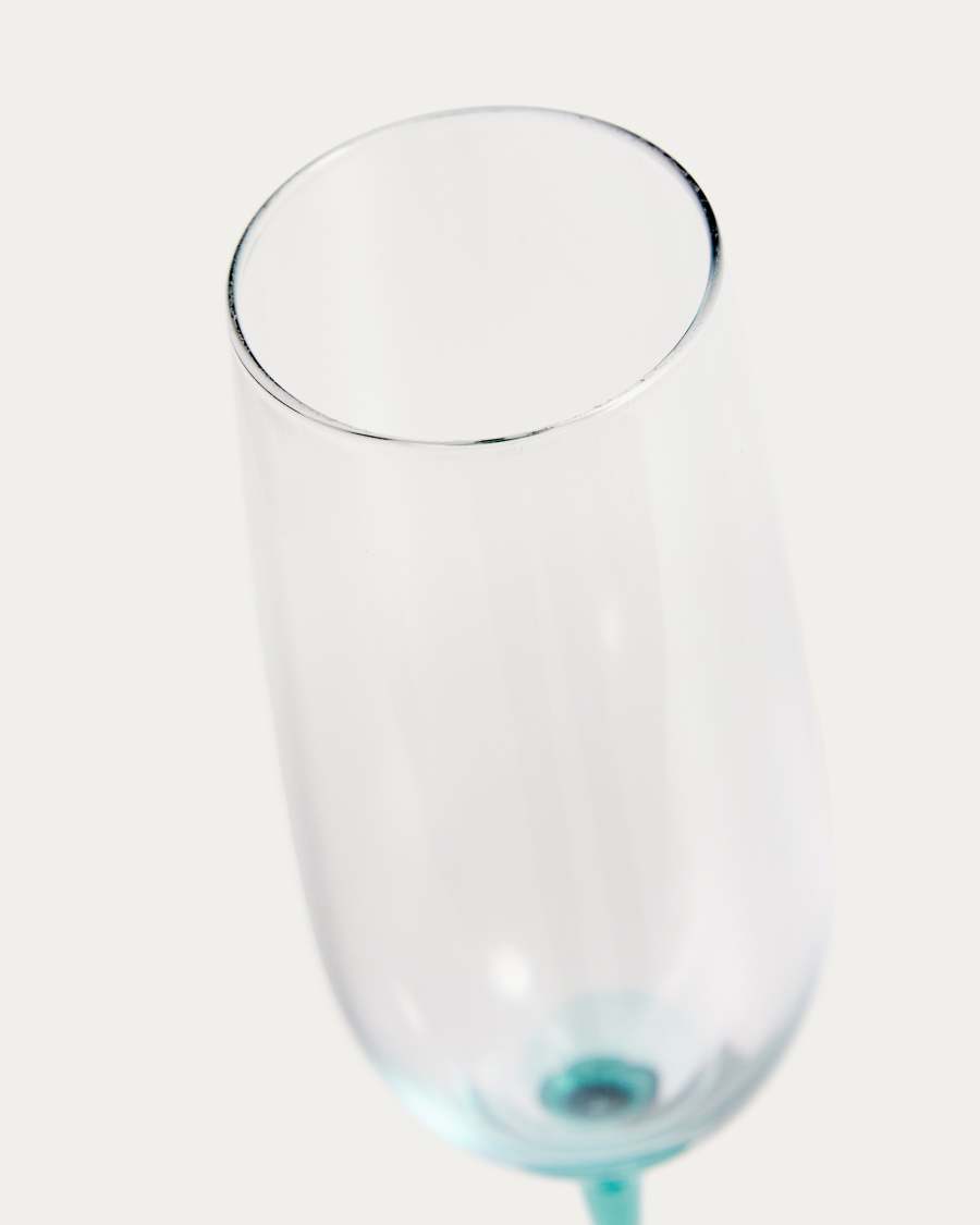 Irides blauw en transparant champagneglas 24,5 cl