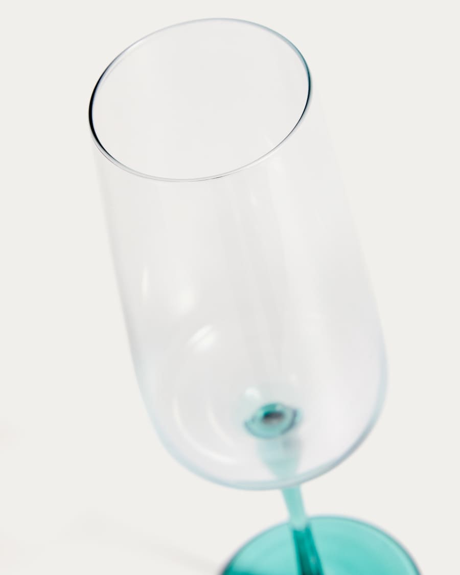 Irides blauw en transparant champagneglas 31,5 cl