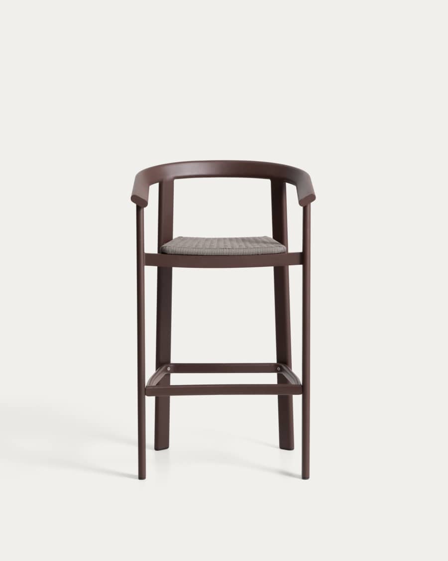 Σκαμπό Erice από αλουμίνιο και καφέ σχοινί 75 εκ