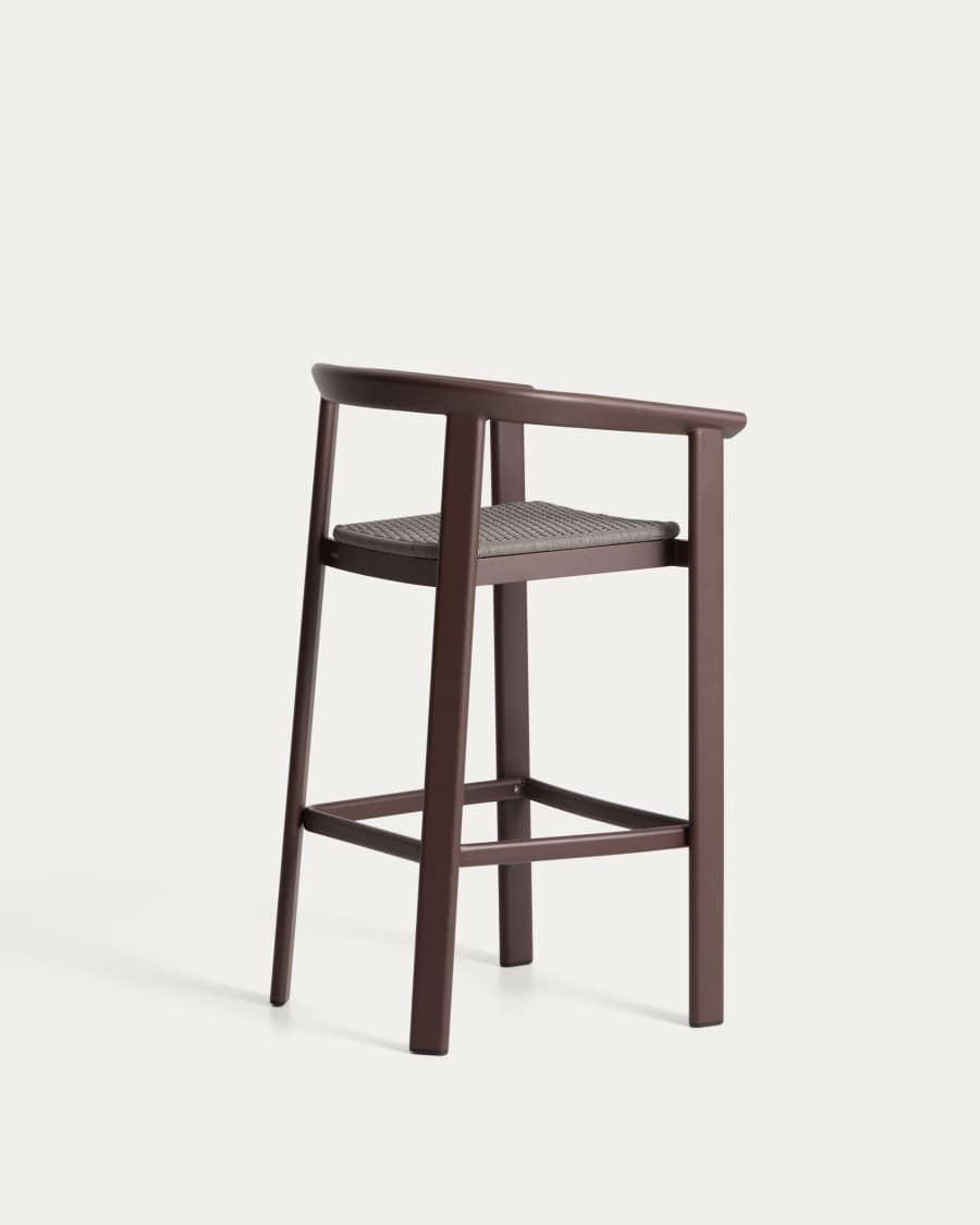 Σκαμπό Erice από αλουμίνιο και καφέ σχοινί 75 εκ