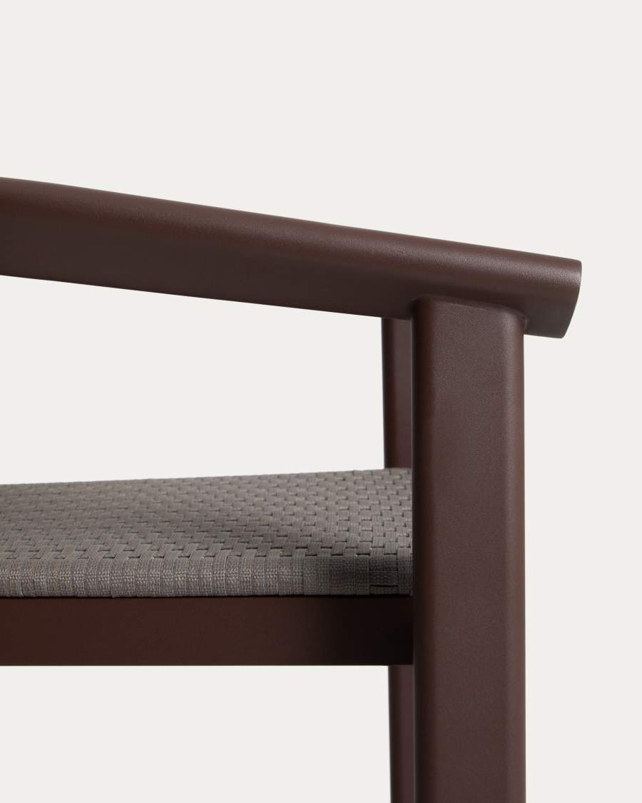 Σκαμπό Erice από αλουμίνιο και καφέ σχοινί 75 εκ