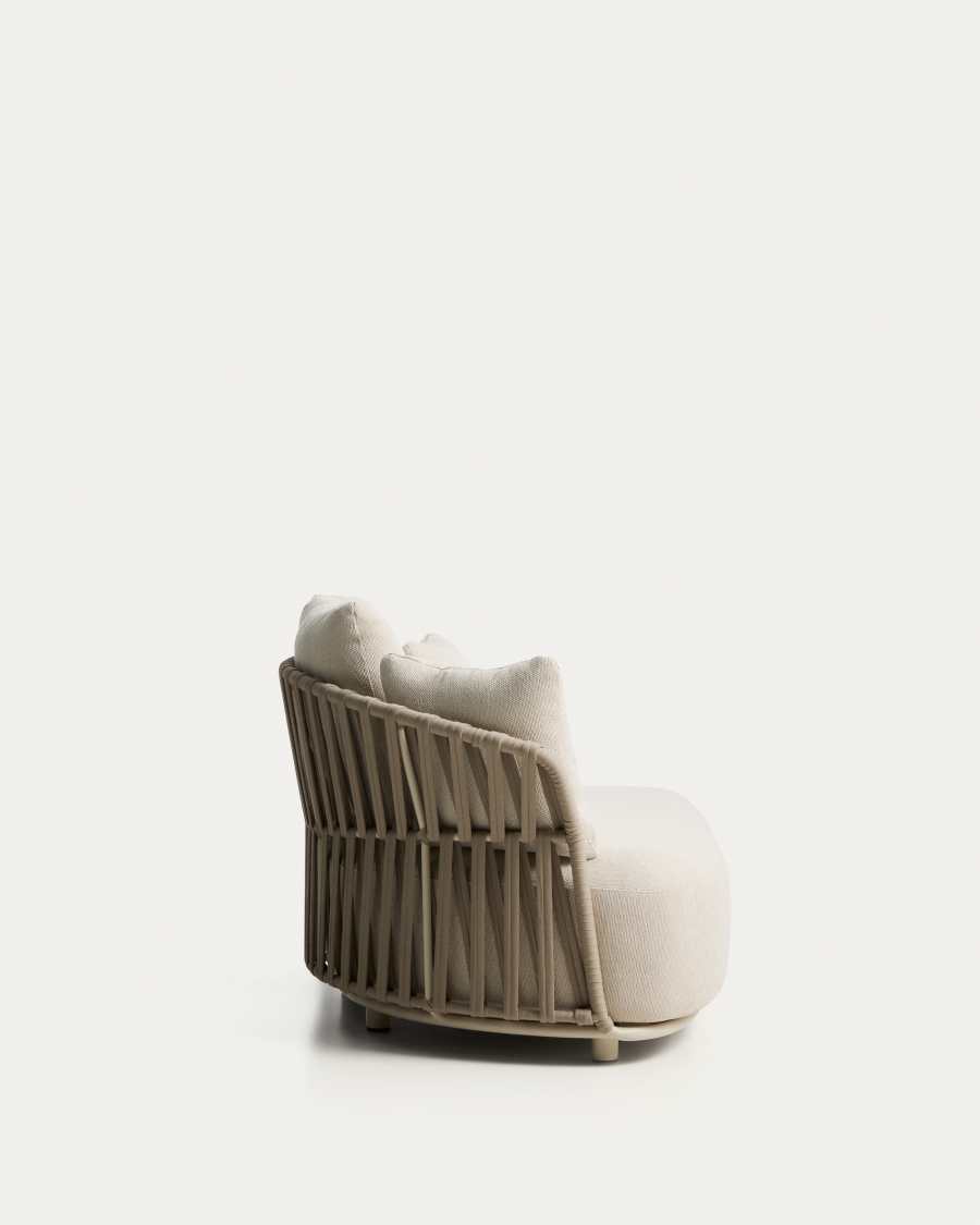 Osani ecru 2-seater sofa with taupe rope cord 170cm