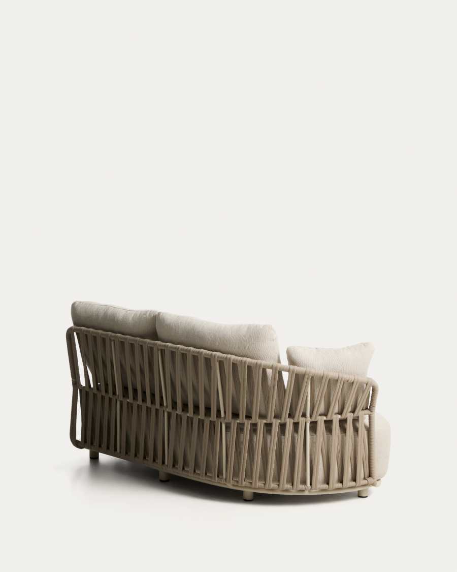 Osani ecru 2-seater sofa with taupe rope cord 170cm