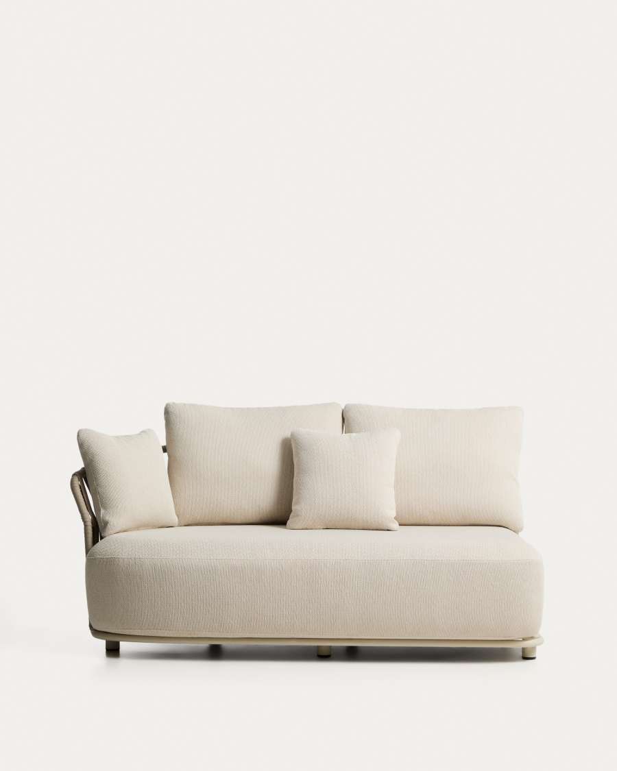 Osani ecru 2-seater sofa with taupe rope cord 170cm