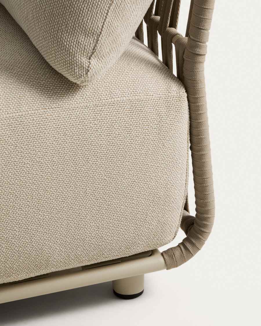 Osani ecru 2-seater sofa with taupe rope cord 170cm