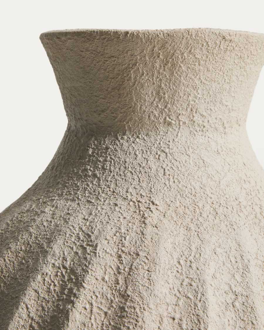 Βάζο Arquena από μπεζ papier-mâché 67 εκ