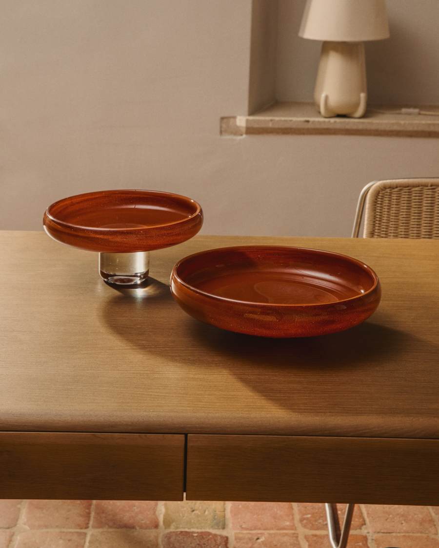 Centerpiece Denuo από κόκκινο γυαλί Ø34 εκ