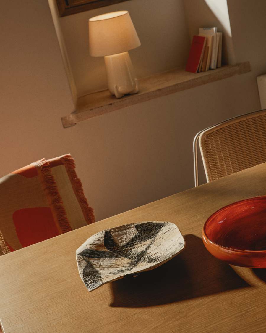 Κεραμικό centerpiece Dirva, καφέ 37 x 37 εκ