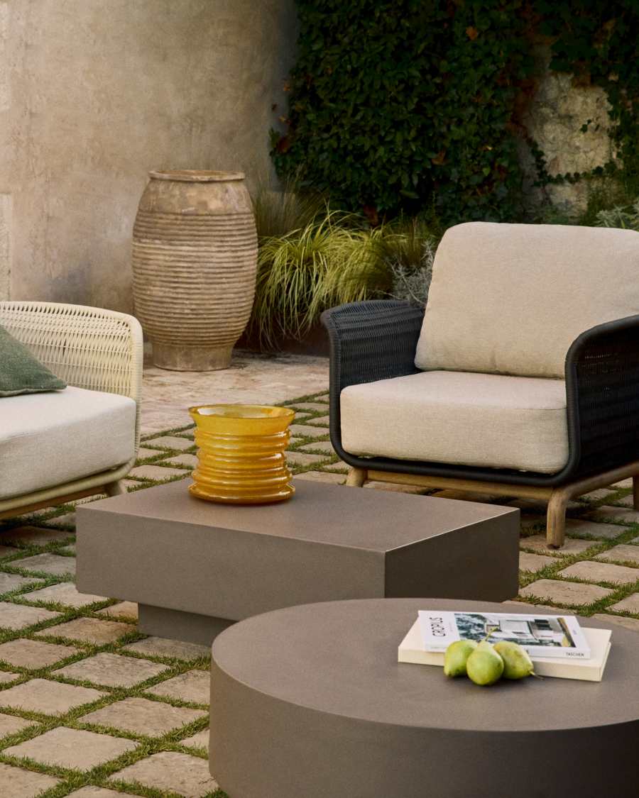 Rustella coffee table in brown concrete 80 x 60cm