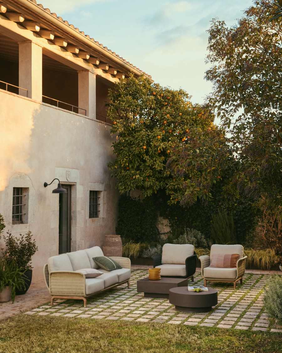 Πολυθρόνα Alipa από μασίφ ξύλο ακακίας και 100% FSC εκρού σκοινί