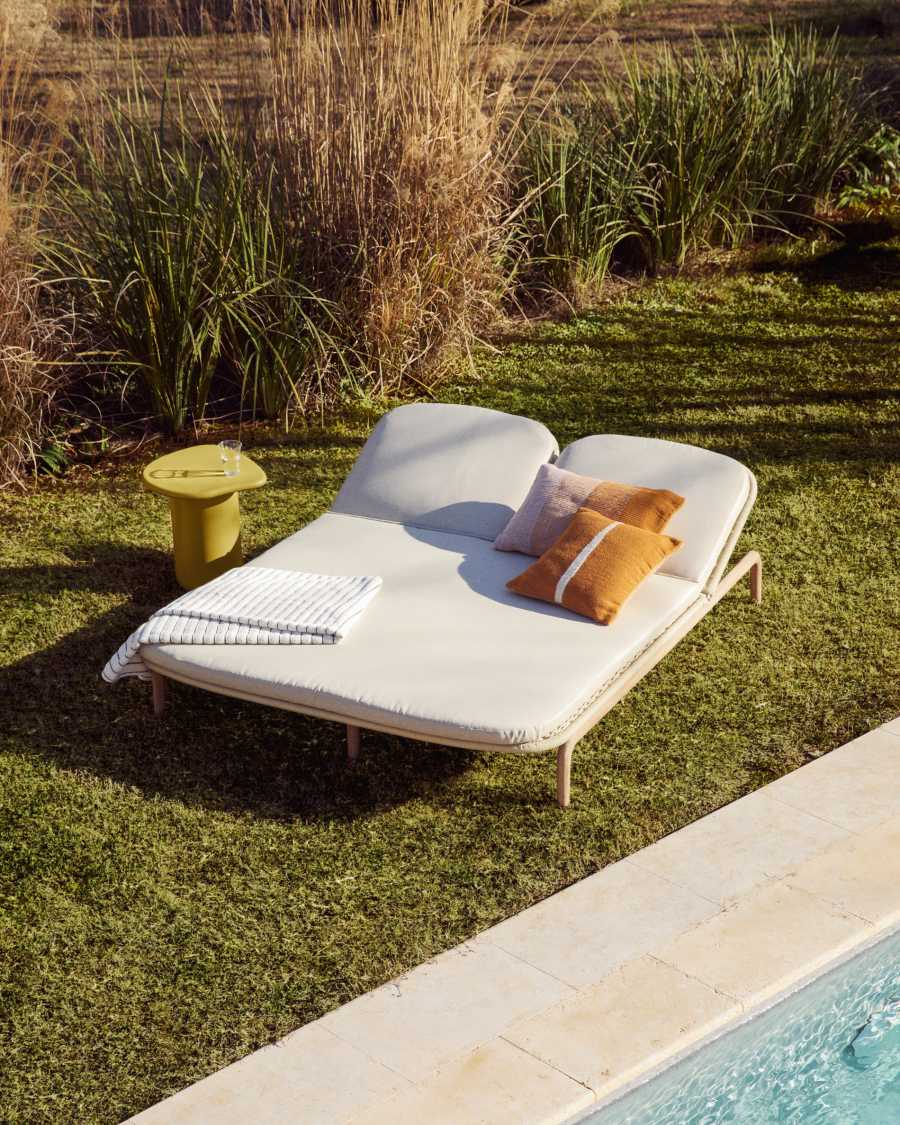 Διπλή ξαπλώστρα Alipa από μασίφ ξύλο ακακίας και 100% FSC εκρού σκοινί