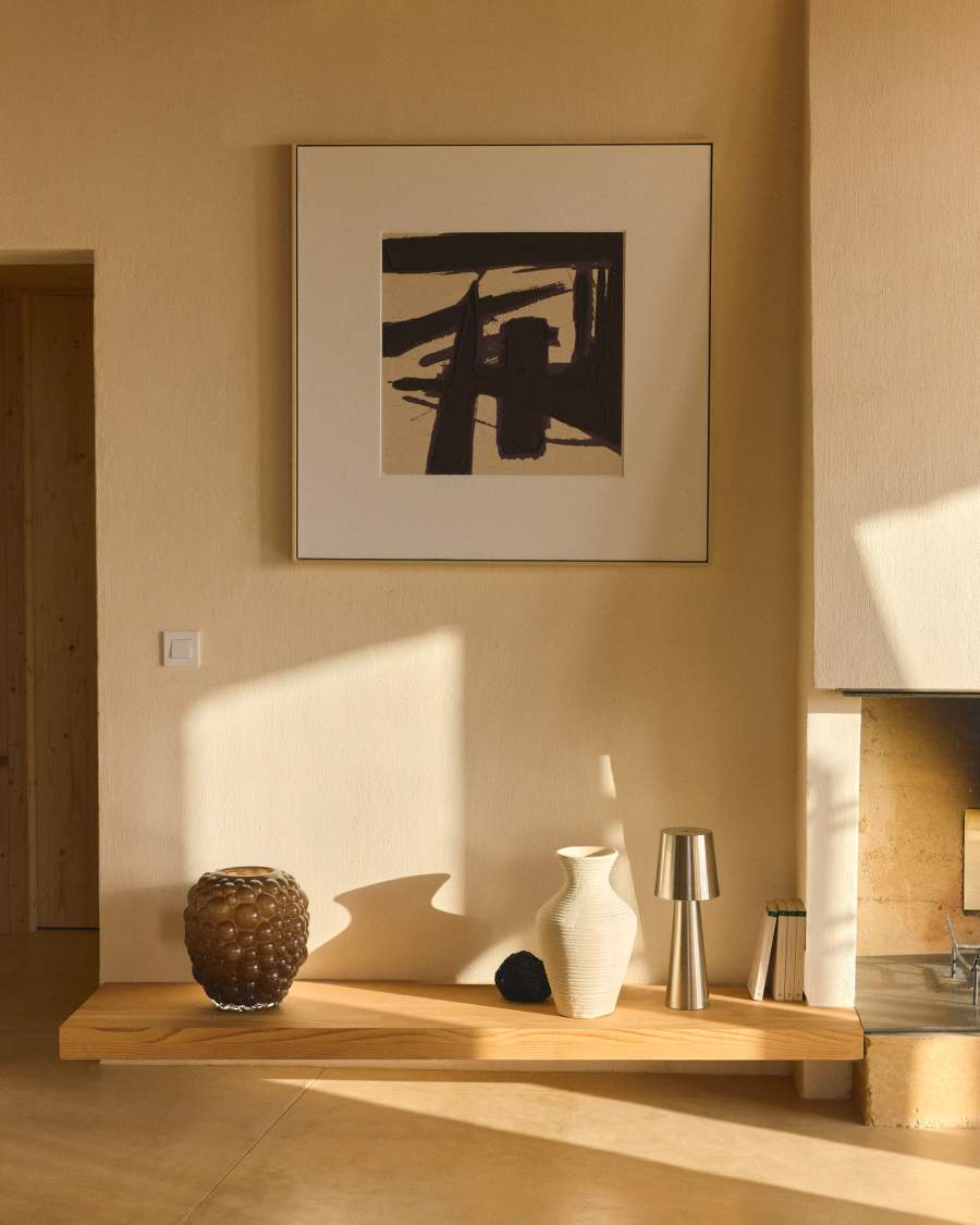 Arenys small table lamp in metal with a shiny silver finish