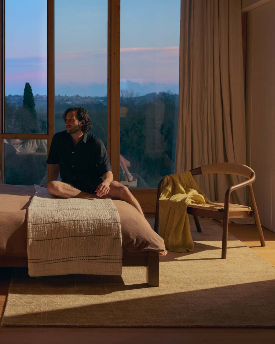 Πολυθρόνα Derile από μασίφ ξύλο δρυός με φυσικό φινίρισμα και 100% FSC μπεζ χάρτινο σκοινί