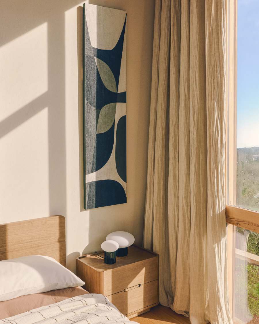 Quadre abstracte Onure blanc i negre 45 x 180 cm