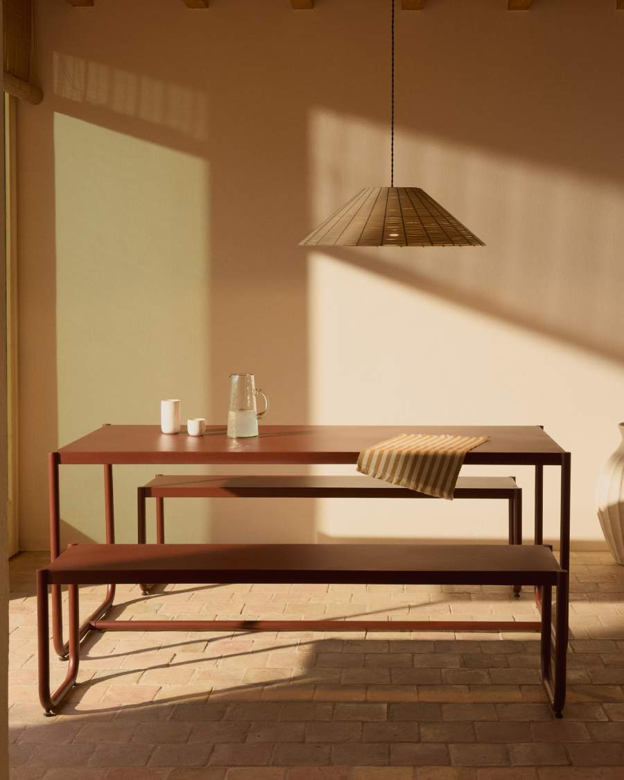 Daltan set of 2 yellow striped cotton jute placemats 35 x 50cm