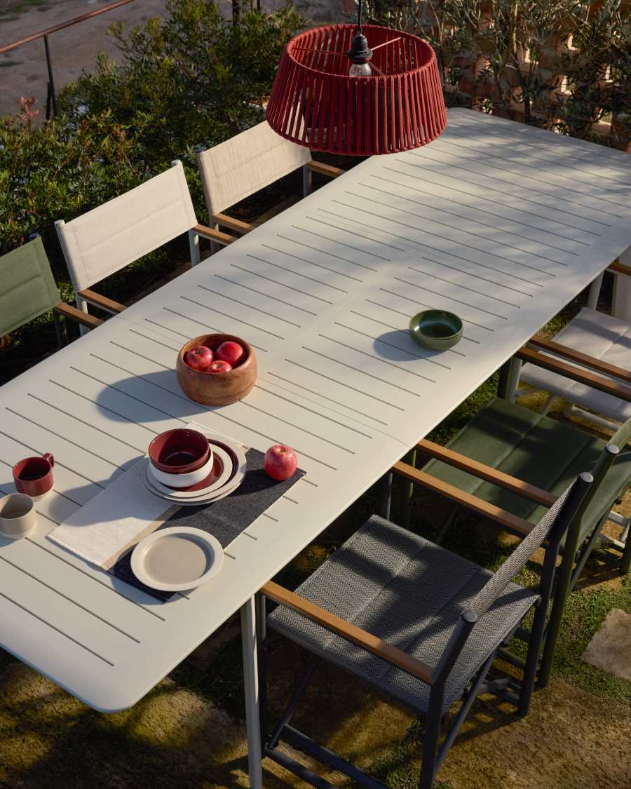 Ανοιγόμενο τραπέζι Brela από ακατέργαστο αλουμίνιο 205(287) x 100 εκ