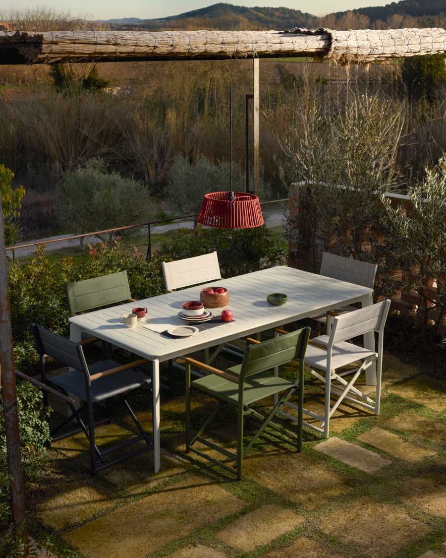 Aldet ceiling lamp shade in terracotta flat rope cord Ø46cm