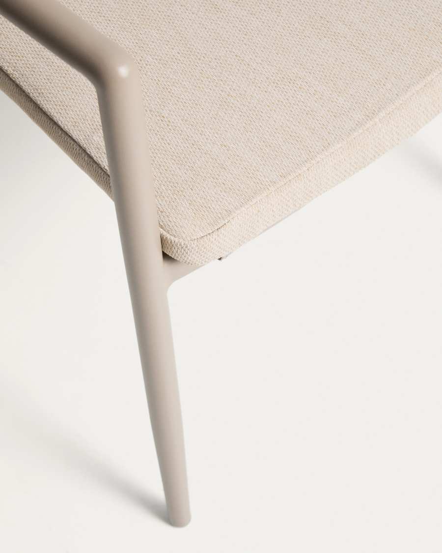 Argasi chair in taupe aluminium and beige synthetic rope cord