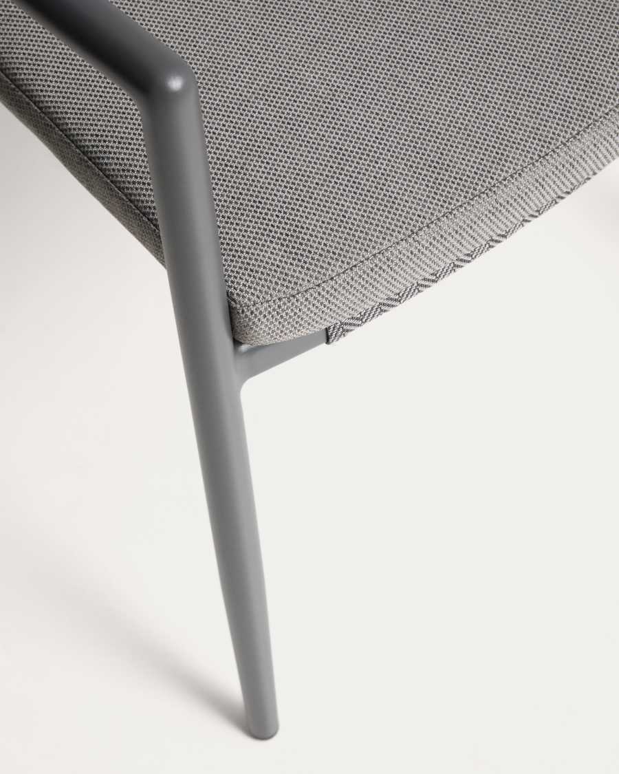 Argasi chair in graphite aluminium and dark grey synthetic rope cord