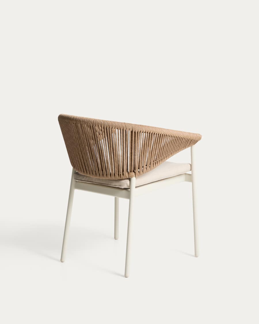 Zuara chair in ecru aluminium and brown synthetic rope cord